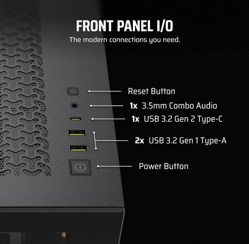 CORSAIR iCUE 3500X ARGB Mid-Tower PC Case- Black - Picture 7 of 8