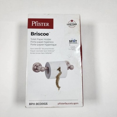 Pfister Briscoe Wall Mount Double Post Pivot Toilet Paper Holder Brushed Nickel