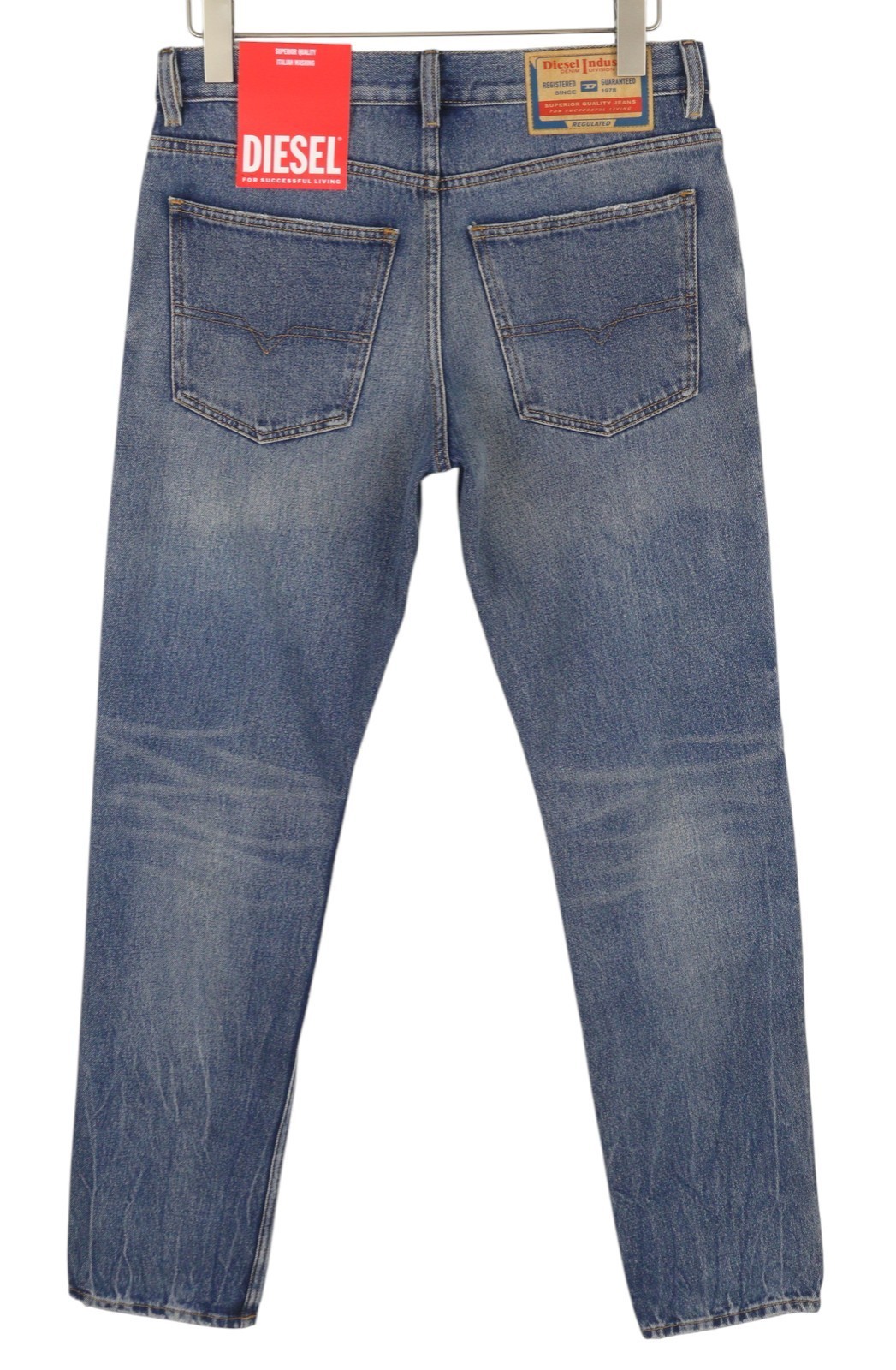 DIESEL 1995 09E02 Men Jeans W33/L30 Blue Distress Ripped Slim Straight RRP375 image 2