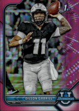 2021-22 Bowman University Dillon Gabriel #9 Chrome Pink UCF Knights 16E