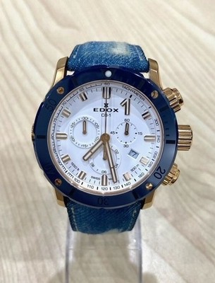 EDOX 10221 JDM Mens Quartz Chronograph 42mm Blue wrist 0cm