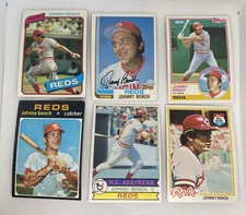 JOHNNY BENCH TOPPS REDS HOF 1971 1973 1975 1978 1979 1980 1982 1983 6 Card Lot