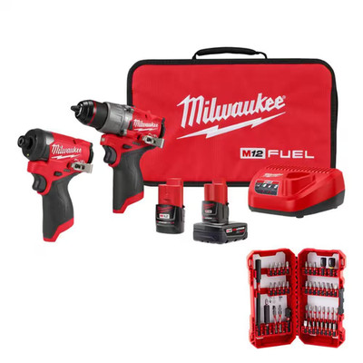 M12 FUEL 12-Volt Lithium-Ion Brushless Cordless Hammer Drill & Impact Driver Com