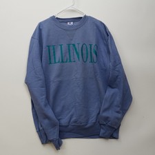 Vintage Champion Crewneck Sweatshirt Illinois Spellout Mens XL Blue