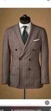 Spier & MacKay Brown Pinstripe Suit Size 38