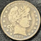 1902-S 50¢ Barber Half Dollar - Raw Fine - See Pictures