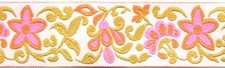 1 1/2 Inch Star Flowers Woven Jacquard Braid Ribbon