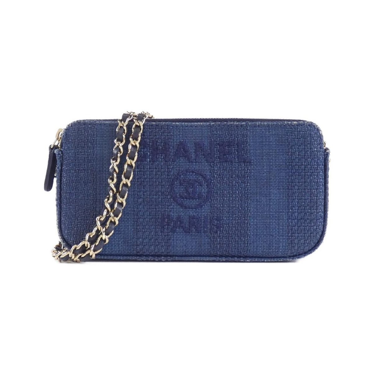 CHANEL Deauville Chain Wallet in Timeless Black Leather