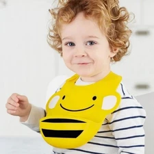 skip hop zoo bee fold and go silicone bib