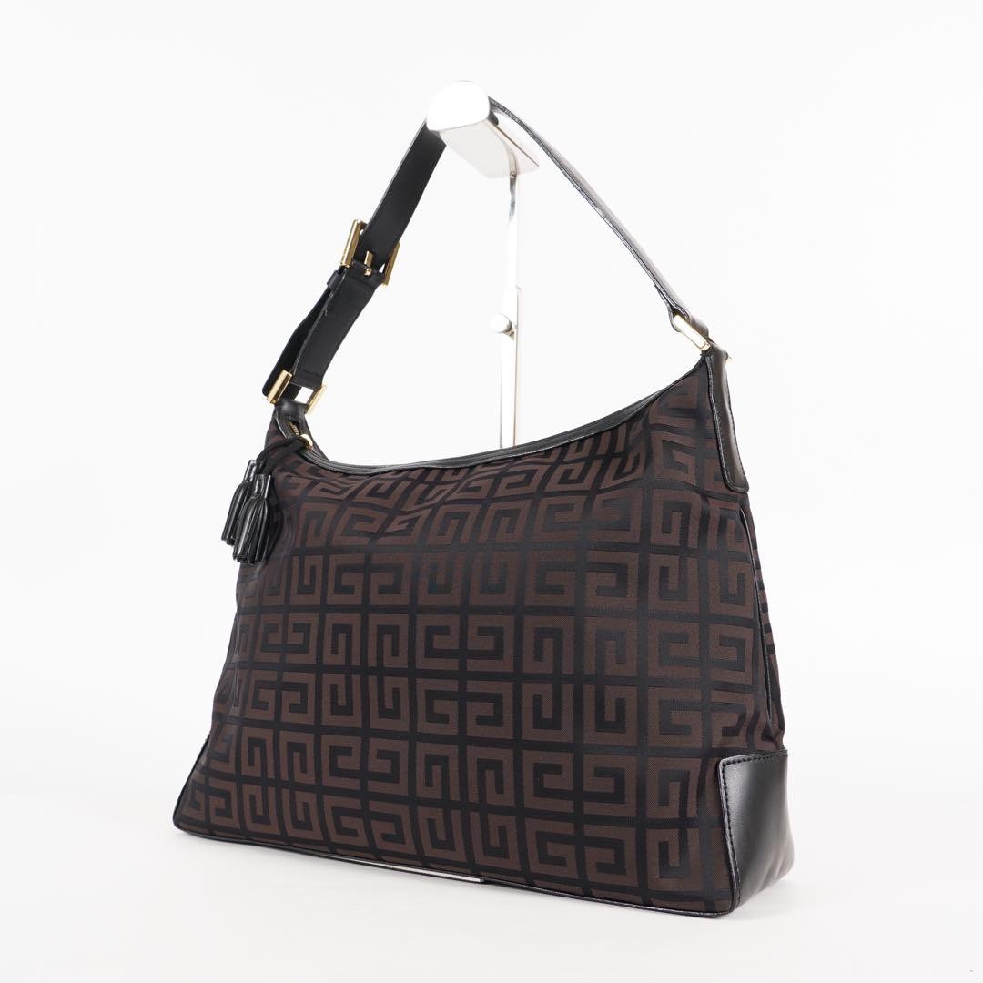 GIVENCHY 4G Monogram Leather Shoulder Bag Black Tassel Charm Auth From Japan thumbnail 9