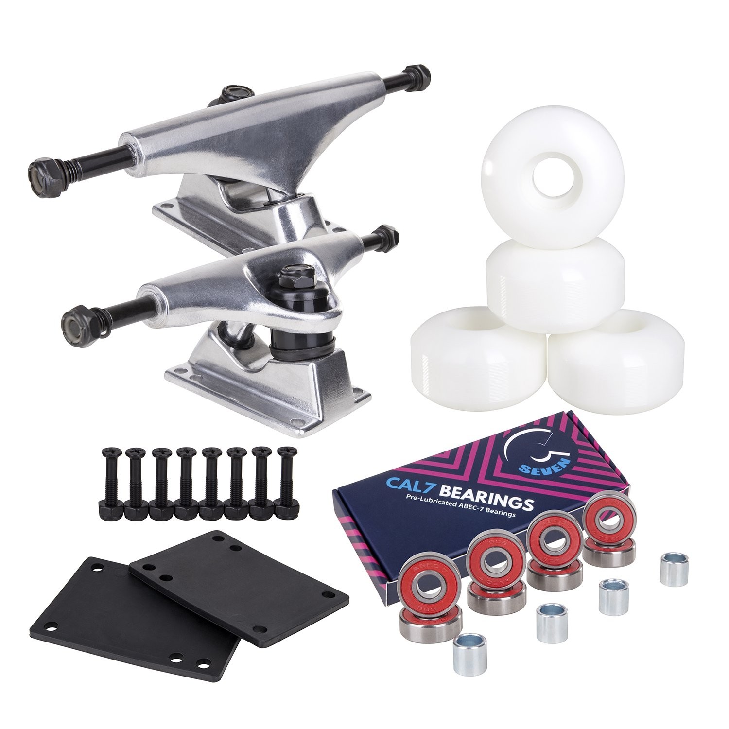 Cal 7 129mm Trucks with Wheels, Bearings, Hardware