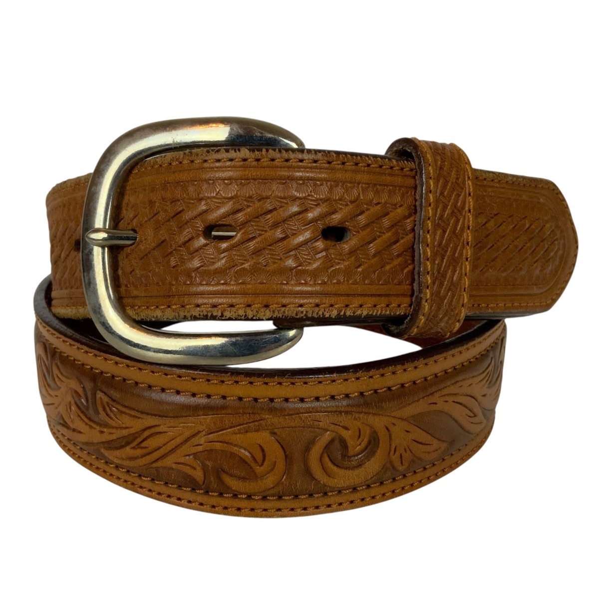 Silver Creek Classics Tooled Leather Western Belt Size 34 