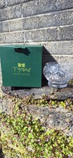 Vintage Tryone Crystal Bowl In Box Hand Cut Irish Glass