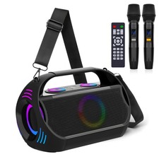 Rechargeable Karaoke Party Speaker 100W with 2 Wireless Microphones for Adul...