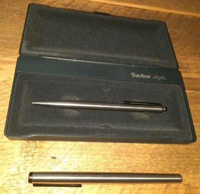 1 Geha Kugelschreiber + 1 Geha Füller Style Silber Etui 321 322