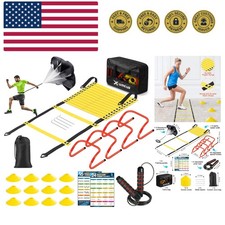 Agility Ladder Speed Training Equipment Set-20ft Agility Ladder,2 Soccer Cone...