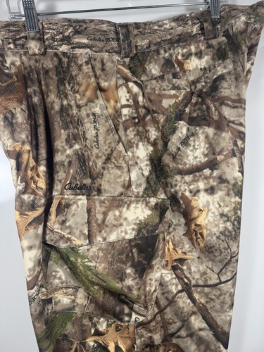 Men's XL Cabela's Zonz Woodlands Camo Polyester Mesh Cargo Hunting Pants - Picture 16 of 22
