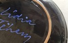 4 VTG LIDIA BARTH ART POTTERY BLUE PLATES, HAND PAINTED ANIMALS, TIHANY, HUNGARY — photo 4