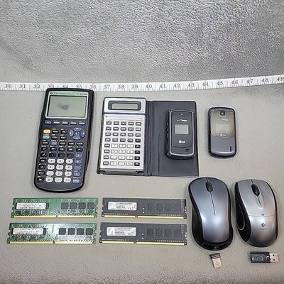 Mixed Electronics Lot TI-83 RAM LG Phones Mice Calculator PARTS - Some Working