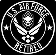 NEW DESIGN - AIR FORCE RETIRED PICK RANK Car Decal Sticker