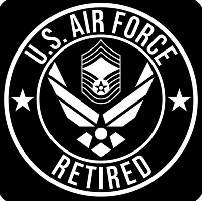 NEW DESIGN - AIR FORCE RETIRED PICK RANK Car Decal Sticker
