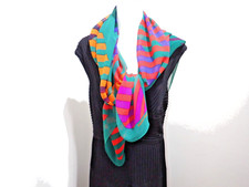 Vng Ellen Tracy 43" x 43" Hand Rolled 100 Silk Chiffon made in Korea Scarf