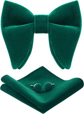 Bow Ties for Men Pre-Tied Bow Tie Vintage Tuxedo Oversized Velvet Bow Ties Cuffl