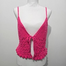 American Eagle Womens Crochet Knit Crop Tank Top Sz S Festival Boho Cottage Y2K