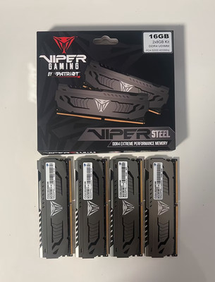 Patriot Viper Steel 32GB 4400 / 4000 4x8GB DDR4 RAM PVS416G440C9K Samsung B-Die!
