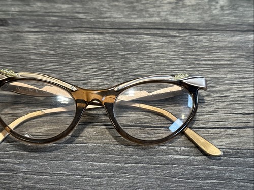 CORNICE OCCHIALI DA VISTA VINTAGE ANNI 50 CAT EYE U/Z 5 1/2 Made in USA neri - Foto 16 di 21