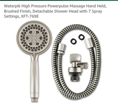 Waterpik High Pressure Powerpulse Massage Hand held Brushed Finish
