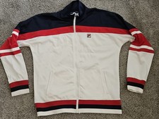 Large Fila Track Jacket Red White Blue