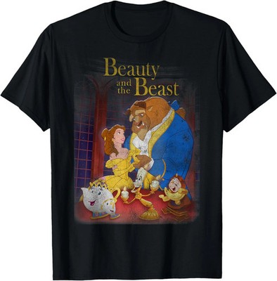 Beauty And The Beast Distressed Vintage Group Shot T-shirt Disney Full Size