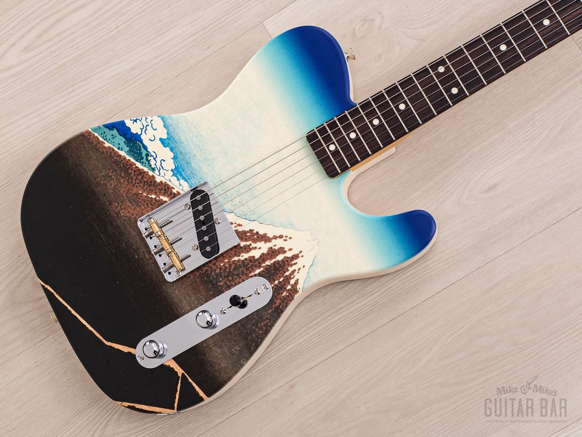 2024 Fender Japan Art Canvas Esquire Katsushika Hokusai Fuji, Mint