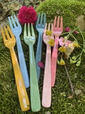 Rice  Teelöffel aus Melamin kleine Gabel Kuchengabel  14 cm lang 6er Set