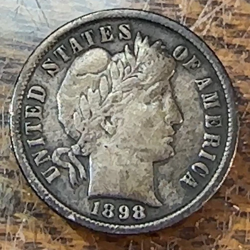1898 Barber Dime Nice Original Deeply Toned Choice VF CHRC