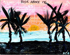Original Signed Mixed Media Sunrise Graffiti Art Painting 11x14 Basquiat Style — photo 2