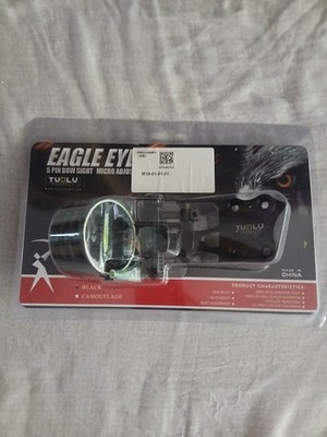 TUOLU Eagle Eye Pinvisier 5-Pin Mikro-Justierung Compoundbogen Jagd Schwarz