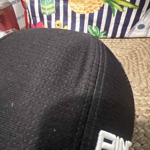 PING Golf 110 Flexfit Tech Strapback Hat Black White Lettering | One Ten Cap - Picture 2 of 5