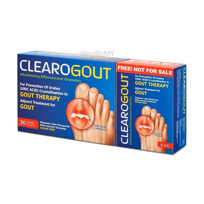 LIVE-WELL Clearogout Gout Pain Neutralize Sugar Free Lime Flavour (30's+5's)