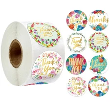 500Pcs 1/1.5" Thank You Stickers Thank You For Supporting Small Business Labels