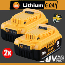 2Pack 6.0AH Lithium Ion Battery For DeWalt 20V 20 Volt Max DCB205 DCB206 DCB200