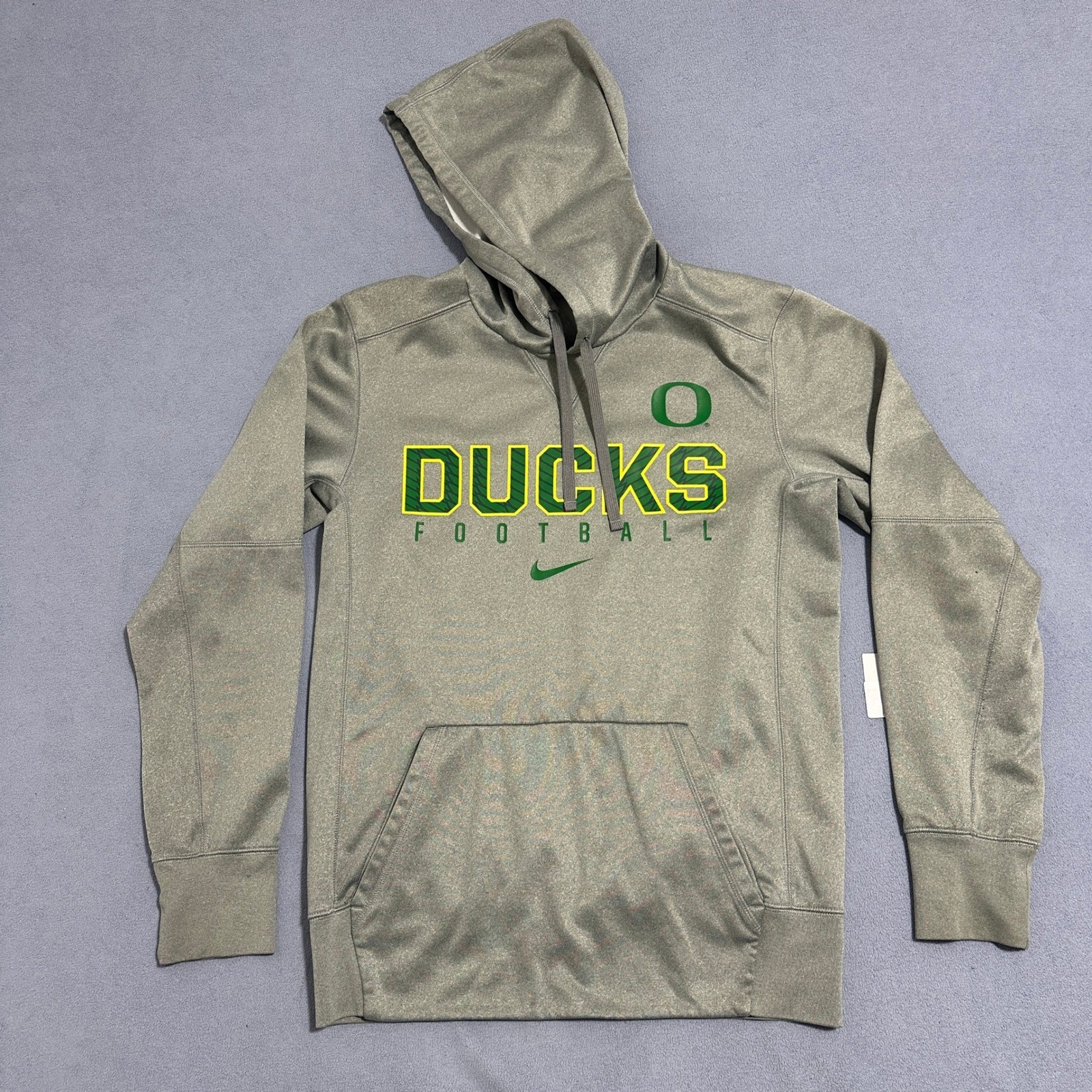 Nike Oregon Ducks Football Therma-FIT Hoodie Pullover NCAA Gray Mens Size Small
