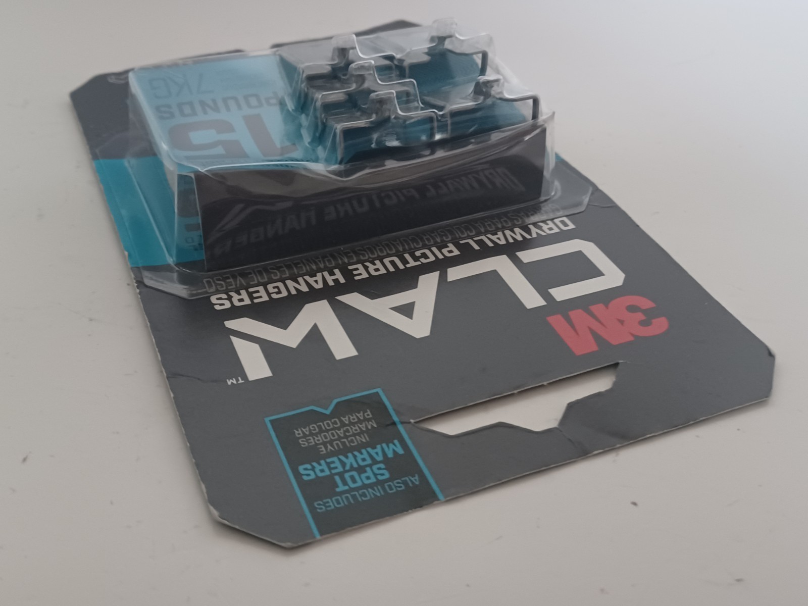 3M CLAW Drywall Picture Hanger Wall Hook 15lb Pack of 5 No Tools Needed