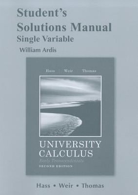 University Calculus, Early Transcendentals, Single Variable Paper