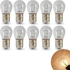 10 PCS 1156 P21W 1141 S25 BA15S Single Contact Bulb, 12V 21W High Color: White