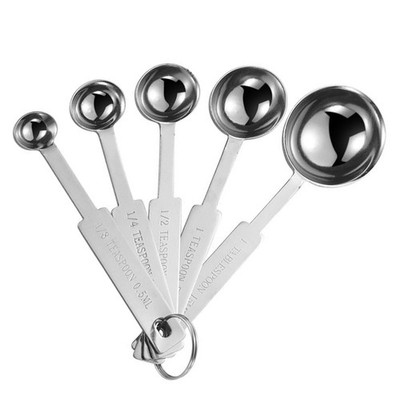 5PCS Measuring Spoons Set, Include 1/8,1/4,1/2,1 tsp, Small, Stainless Steel