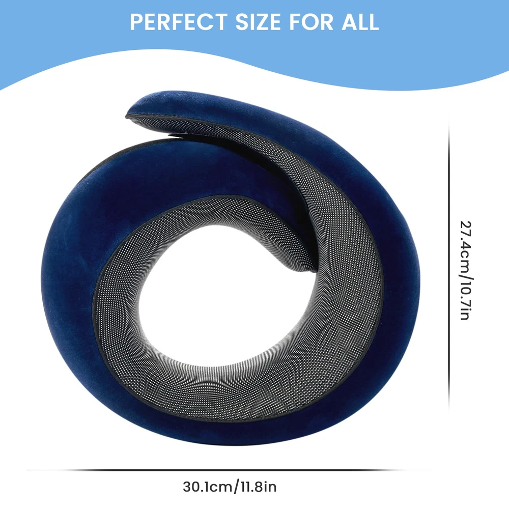 Memory Foam Travel Neck Pillow for Airplanes and Long Trips
