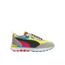 PUMA Rider Fv Lace Up Youth Boys Grey, Pink, Yellow Sneakers Casual Shoes 39267