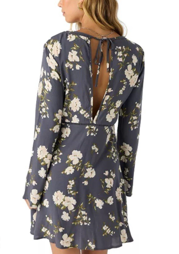 O'Neill Women's Stevie Long-Sleeve Floral Shirt Dress Multi Size M